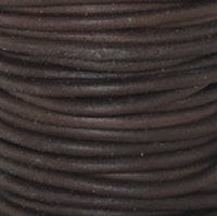 Round Leather Cord, 1.0mm: Natural Antique Brown