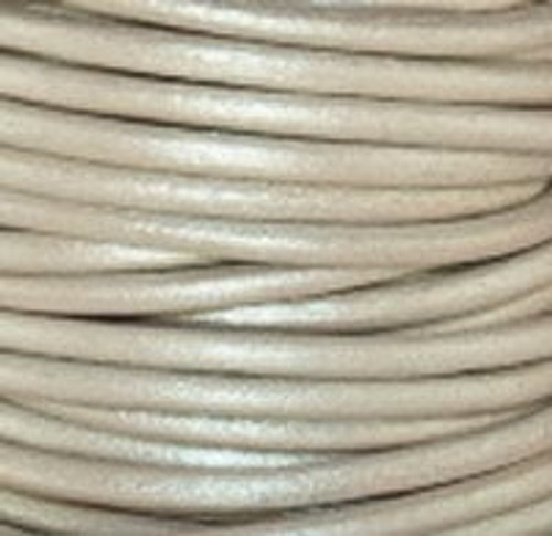 Round Leather Cord, 1.5mm: Metallic Pearl