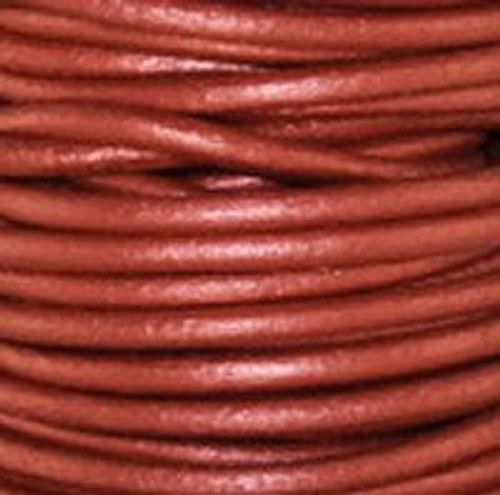 Round Leather Cord, 1.5mm: Metallic Russet