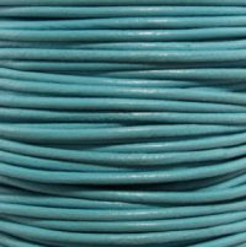 Round Leather Cord, 2.0mm: Turquoise