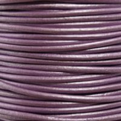 Round Leather Cord, 2.0mm: Metallic Chandni