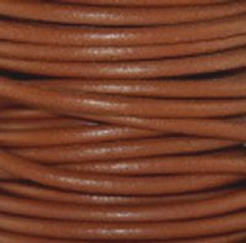 Round Leather Cord, 2.0mm: Saddle