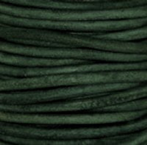 Round Leather Cord, 2.0mm: Natural Turquoise