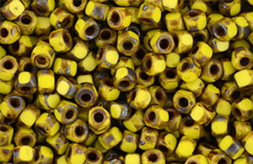 Matubo 6/0 3-Cut - Yellow Opaque Picasso