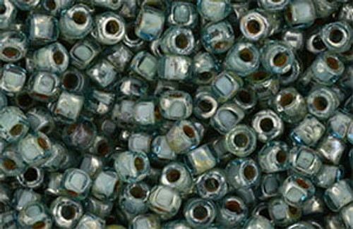Matubo 6/0 3-Cut - Aquamarine Silver Picasso