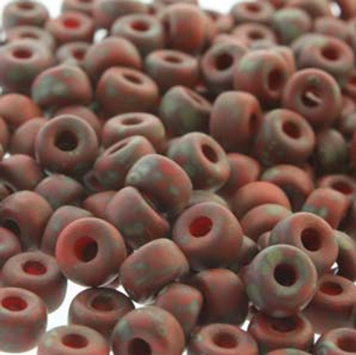 Matubo 2/0 Round - Red Dark Travertine Matte
