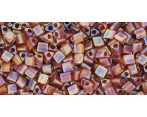 11/0 Triangle Bead - #0177F Smoky Topaz Transparent Rainbow Matte