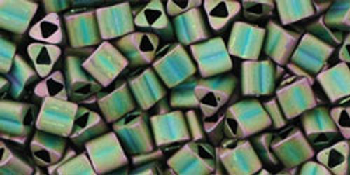 8/0 Triangle - #0707 Peridot Rainbow Matte