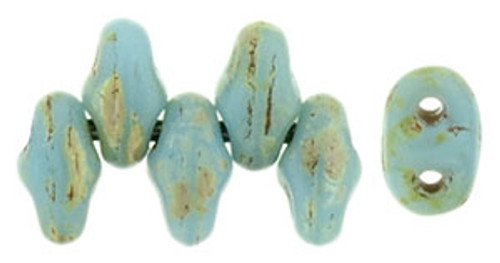 MiniDuo - #TE6303 Blue Turquoise Picasso Silver