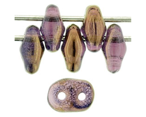 SuperDuo Bead - #RR2006 1/2 Coat: Bronze Luster / Amethyst