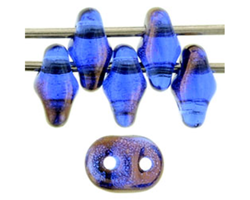 SuperDuo Bead - #RR3006 1/2 Coat: Bronze Luster / Sapphire
