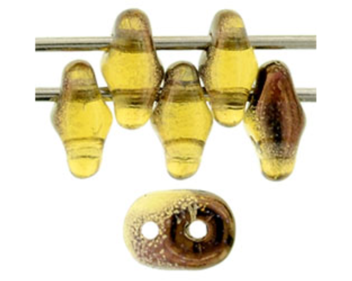 SuperDuo Bead - #RR1006 1/2 Coat: Bronze Luster / Topaz