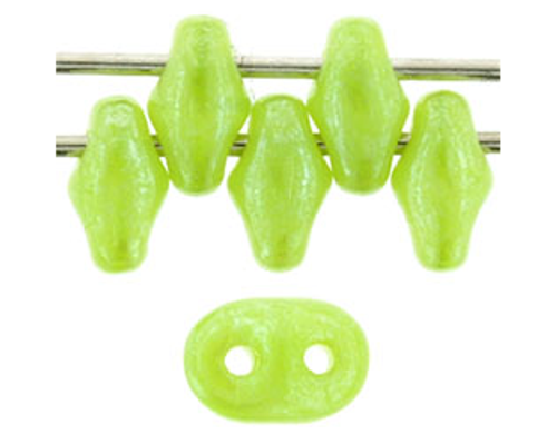 SuperDuo Bead - #L51010 Milky Dark Peridot Luster