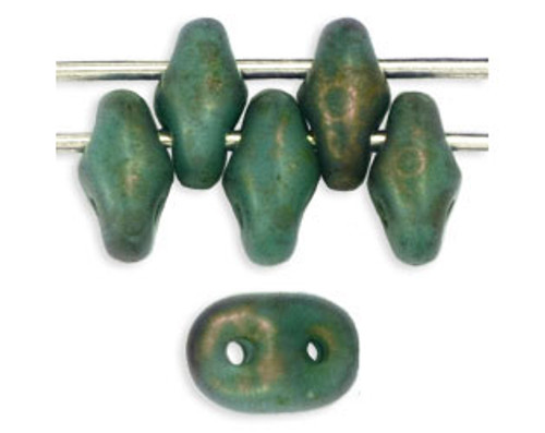 SuperDuo Bead - #CT6313 Turquoise - Copper Picasso