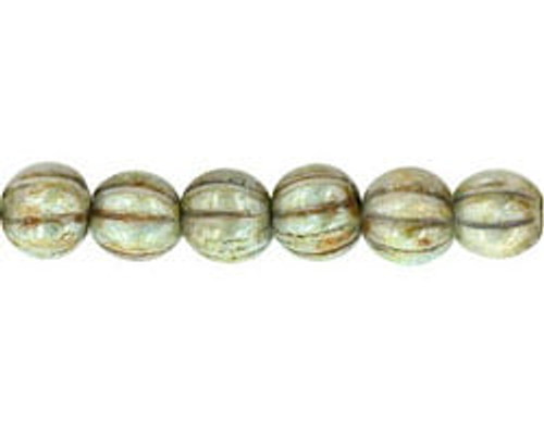 5mm Melon Shaped - Green Opaque Luster (50pcs)