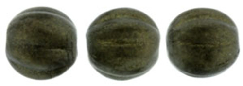 5mm Melon Shaped - Metallic Suede Dark Green (50pcs)