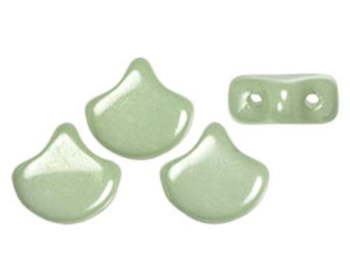 Ginkgo Leaf Bead - Chalk Light Green Luster