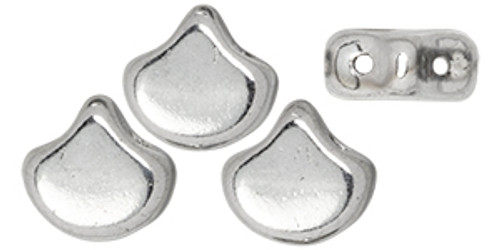 Ginkgo Leaf Bead - Silver Metallic