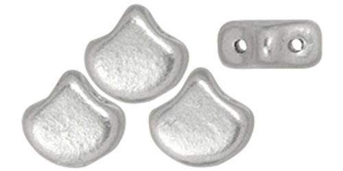 Ginkgo Leaf Bead - Silver Metallic Matte