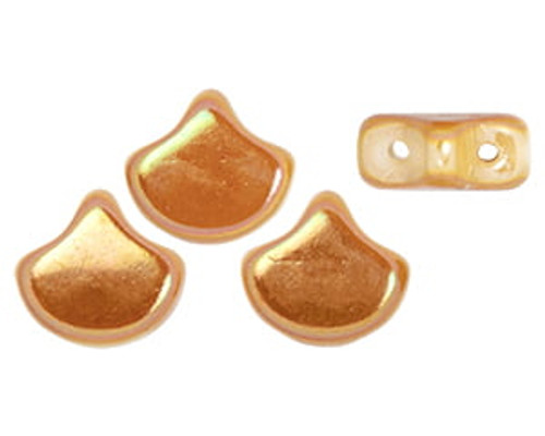 Ginkgo Leaf Bead - White Apricot