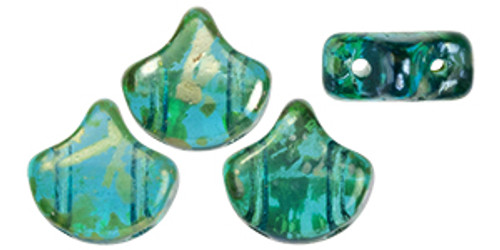 Ginkgo Leaf Bead - Aquamarine - Rembrandt