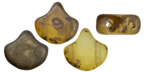 Ginkgo Leaf Bead - Clear Transparent - Rembrandt Matte