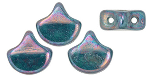 Ginkgo Leaf Bead - Nebula - Turquoise Opaque