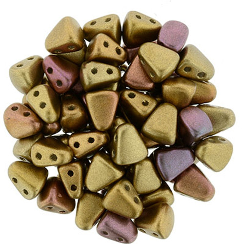 Matubo 2-Hole Nib-Bit - #K0162 Gold Copper Metallic Rainbow Matte
