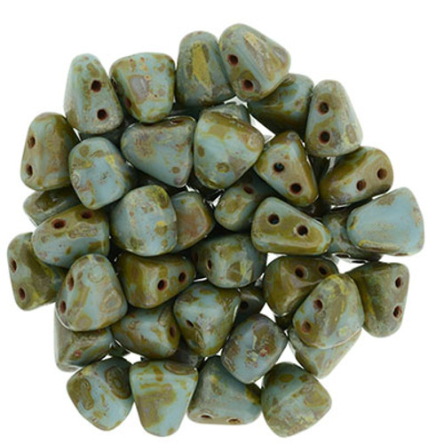 Matubo 2-Hole Nib-Bit - #T6303 Blue Turquoise Picasso