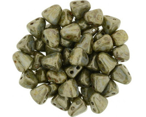 Matubo 2-Hole Nib-Bit - #65435 Light Green Marble Luster