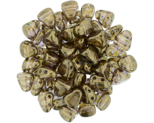 Matubo 2-Hole Nib-Bit - #15695 Smokey Gold Topaz Transparent Luster