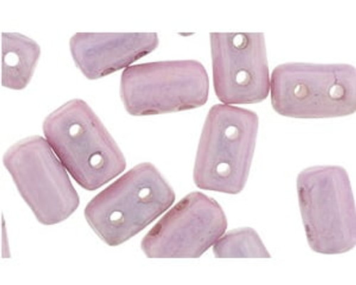 Rulla Two-Holed Beads - Soft Pink Opaque Luster