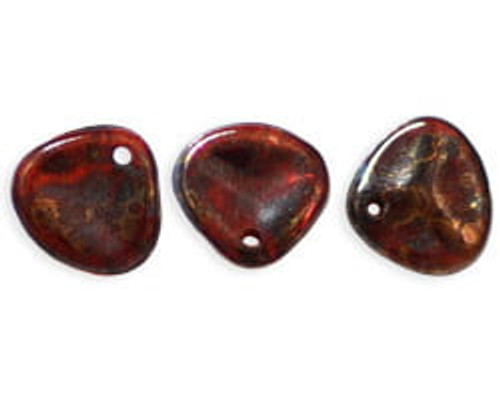 Rose Petals 8mm - Siam Ruby Bronze Picasso