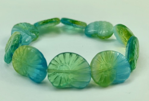 Nautilus Shells 17x14mm - Aqua Olivine White Mix