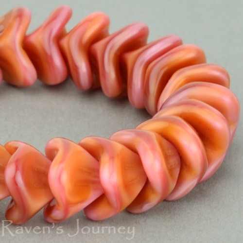 Three Petal Flowers - Pink Amber Silk Mix