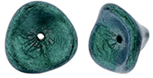 Three Petal Flowers - Satin Metallic Turquoise