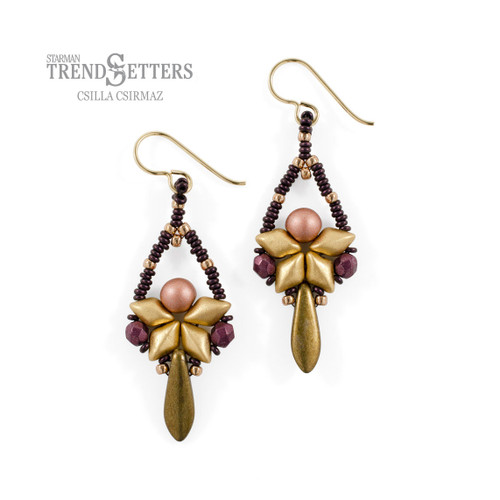 Swing Time Earrings by Csilla Csirmaz: Starman's Trendsetter Pattern