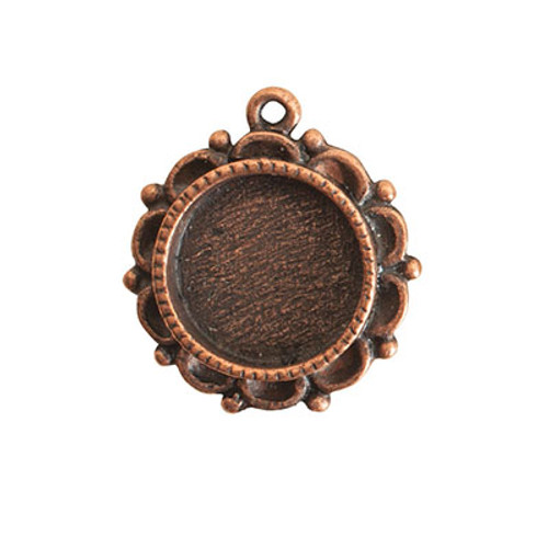 Bezel - Pendant: Circle Mini Ornate Single Loop by Nunn Design | 1 Each