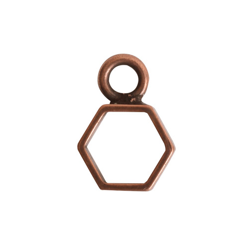 Bezel - Pendant: Hexagon Open Itsy Single Loop by Nunn Design | 1 Each
