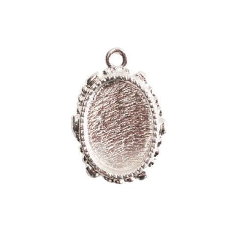 Bezel - Pendant: Oval Mini Ornate Single Loop by Nunn Design | 1 Each