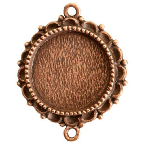 Nunn Design: Ornate Large Pendant Circle Double Loop Bezel | 1 Each *Discontinued*