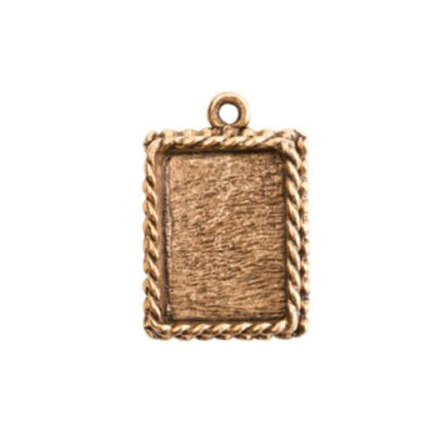 Nunn Design: Ornate Mini Pendant Rectangle Single Loop Bezel | 1 Each *Discontinued*