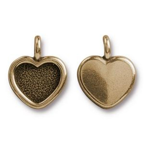 TierraCast Charms: Heart Bezel | Pk of 4