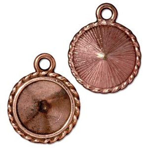 Charms: Drop Frame, 12mm Twisted Round by TierraCast | Pk of 2