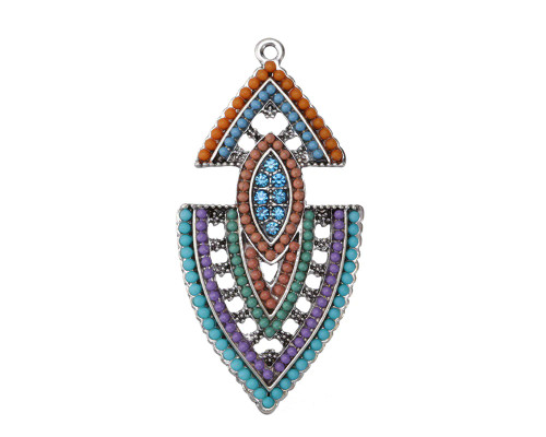 Zola Elements Fancy Arrowhead Pendant - 24x47mm Garden Party - Antique Silver