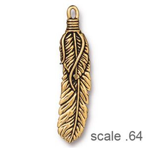 TierraCast Charms: Pendant Feather 2" | Pk of 1