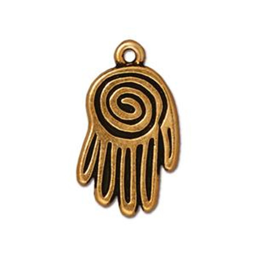 TierraCast Charms: Drop, Spiral Hand, Small | Pk of 2