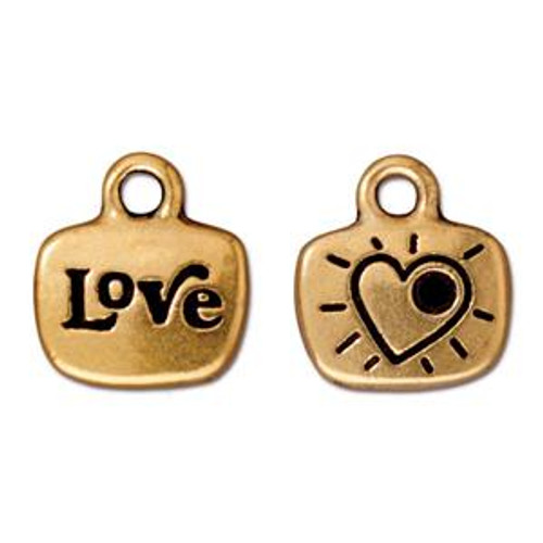 TierraCast Charms: Drop, Love Word | Pk of 2