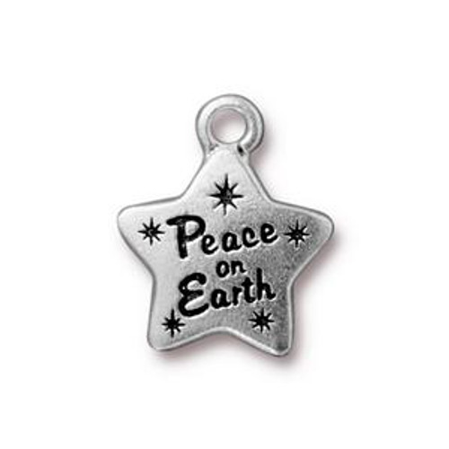 TierraCast Charms: Peace Star | Pk of 4