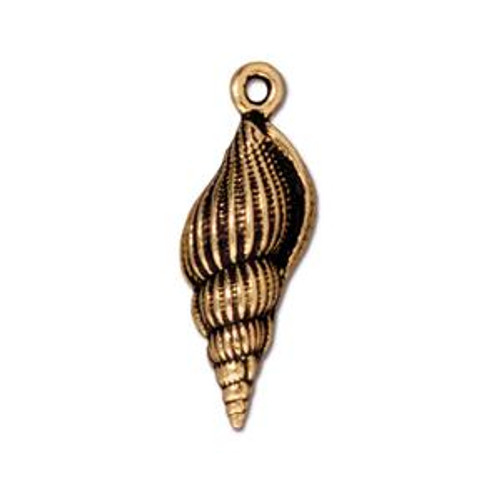 Charms: Drop, Large Spindle Shell by TierraCast | Pk of 2